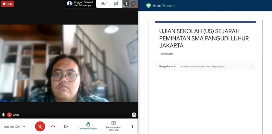 Pelaksanaan Ujian Sekolah Daring dengan Sistem Pengawasan Online  Di SMA Pangudi Luhur Jakarta