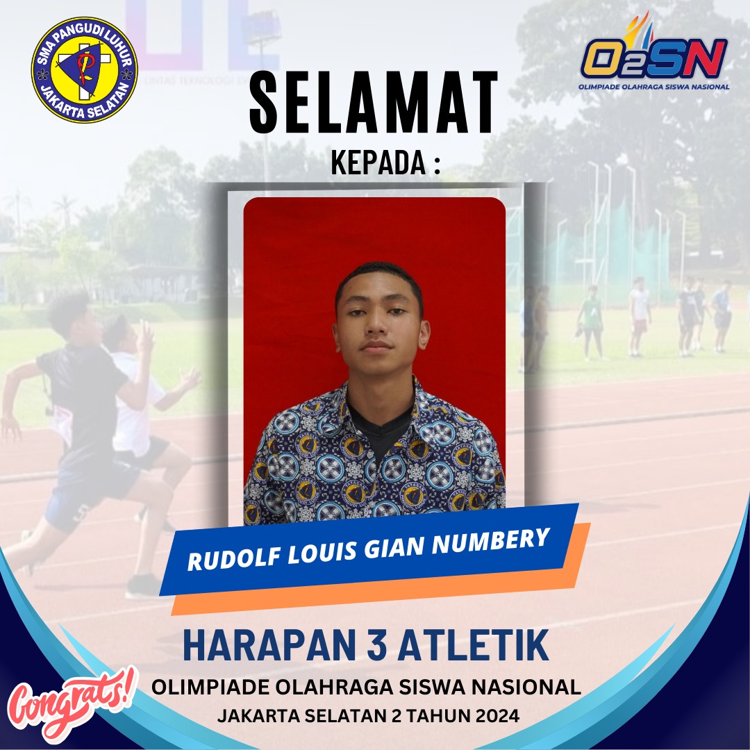 Selamat! Juara Harapan 3 Atletik (O2SN 2024) - Rudolf Louis Gian Numbery